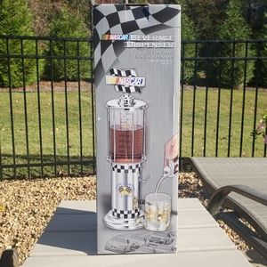 NASCAR Gaspump Beverage Dispenser Silver Finish